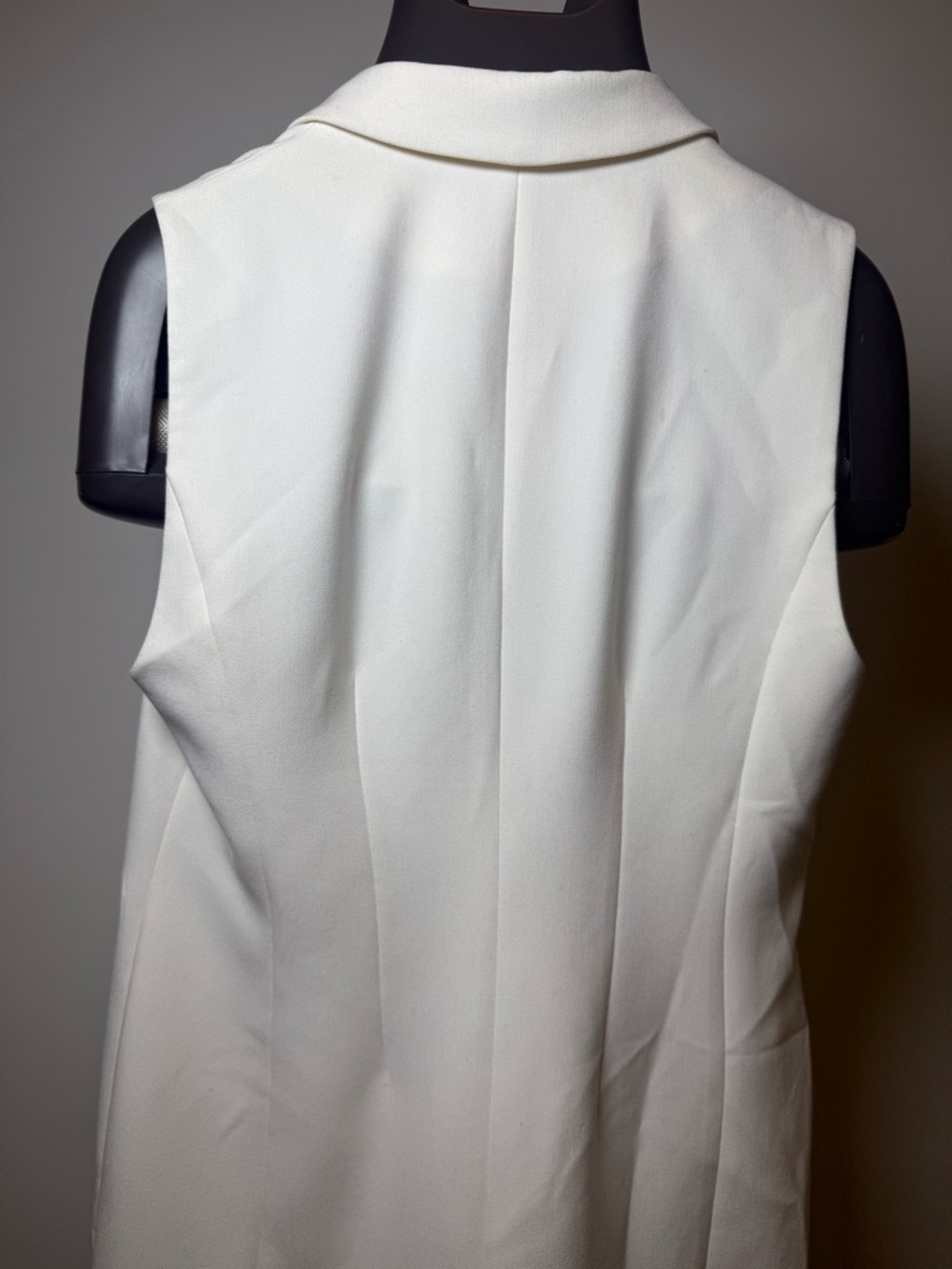 White house black market Rowen Cream Sleeveless Long Blazer Vest - Picture 7 of 13